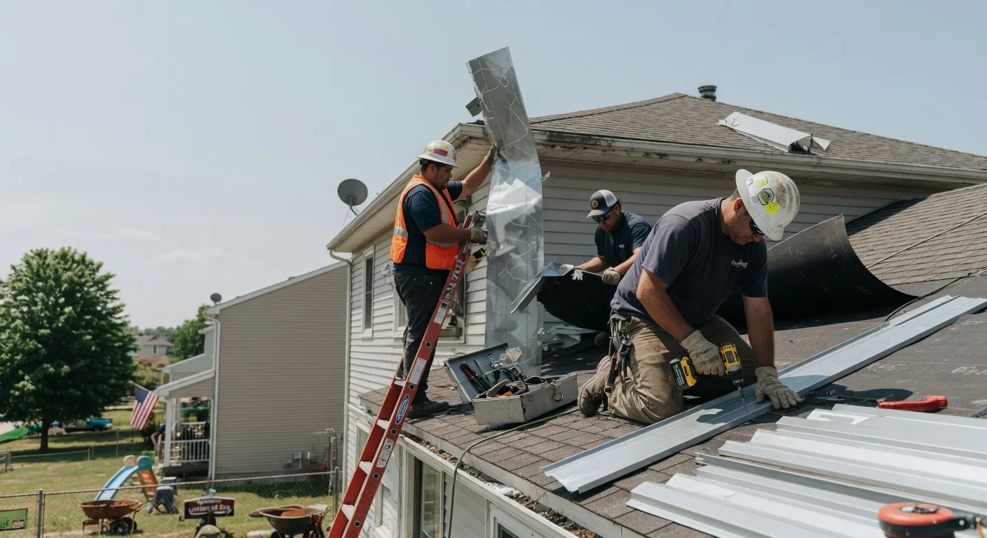 Storm Damage Metal Roof Repair in Russellton, PA